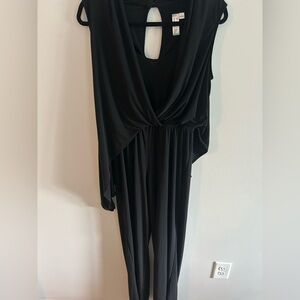 Emma & Michelle asymmetrical formal black jumpsuit small